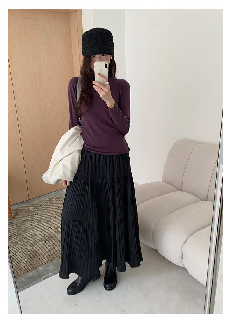 【H5481】實拍基礎6色堆堆領毛針織T恤251109