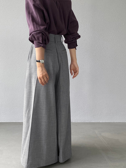 【cim1653】實拍秋日必備高腰壓褶大擺西裝褲251030