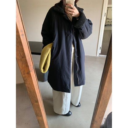 【H5498】實拍韓系加厚保暖長款棉服大衣外套251118