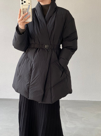 【cimz6386】實拍歐美大氣抗寒鎖温收腰氣質羽絨外套（白鴨絨90%)251120