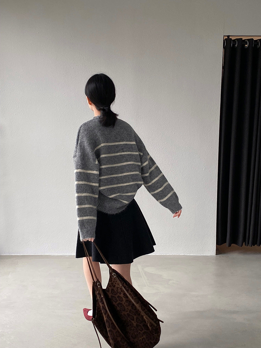 【cimz8925】實拍冬季復古圓領氣質針織毛衣251120