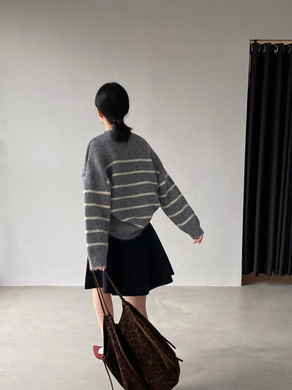 【cimz8925】實拍冬季復古圓領氣質針織毛衣251120