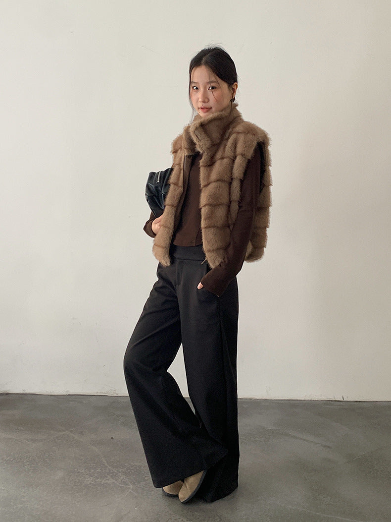 【LD11048】實拍S~XL秋冬毛呢厚款高腰直筒褲251202