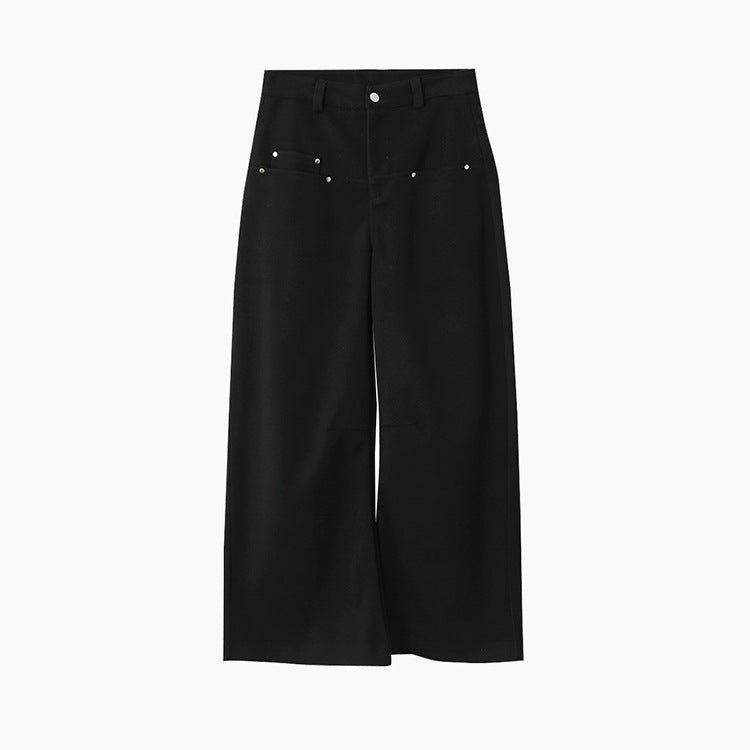 【LD3302】實拍S~XL秋冬顯瘦直筒毛呢休閒褲251103