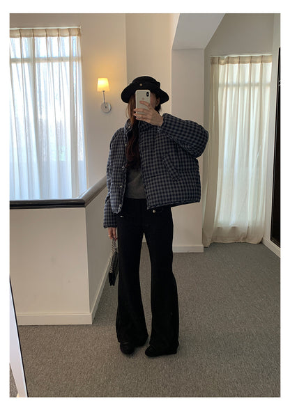 【H5517】實拍超級瘦高腰加絨厚款氣質喇叭褲251125