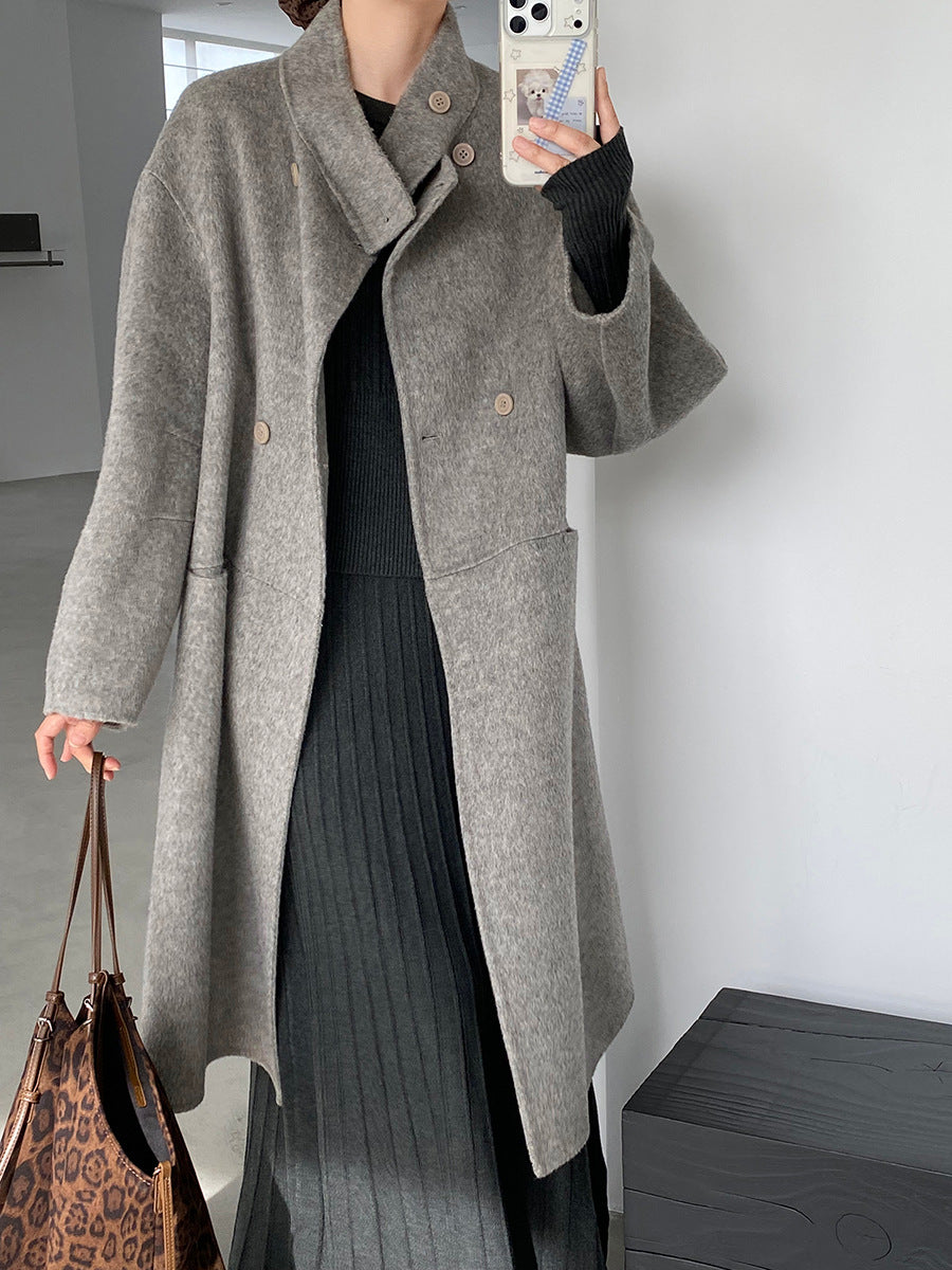 【cimz629065】實拍高級感貴氣重磅氣質羊毛桑蟬絲大衣外套251128