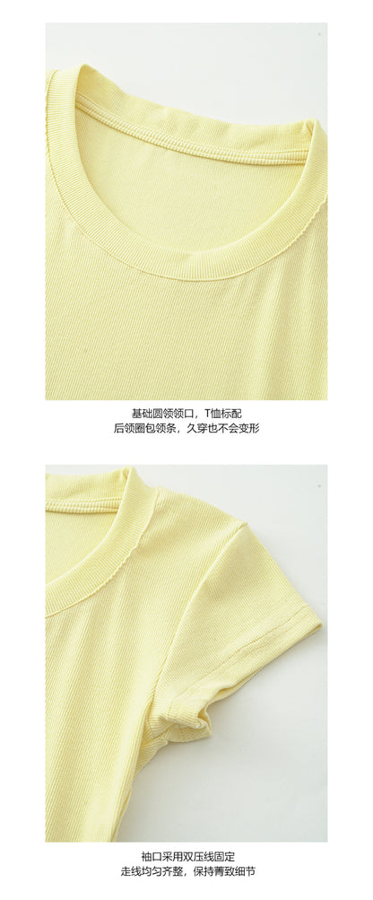 【H5259】實拍夏天簡約必備短版T恤250513