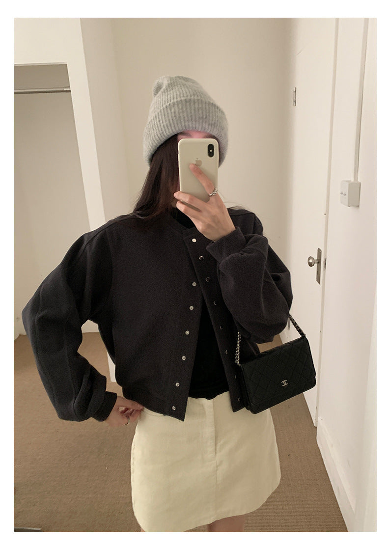 【H567】實拍秋冬挺版圓領棒球服外套251021