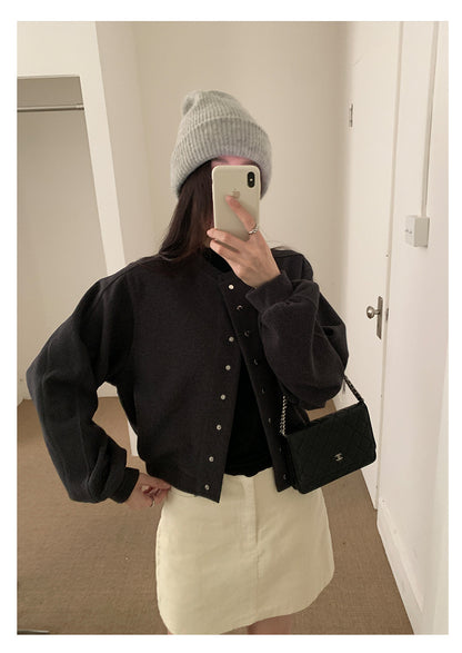 【H567】實拍秋冬挺版圓領棒球服外套251021