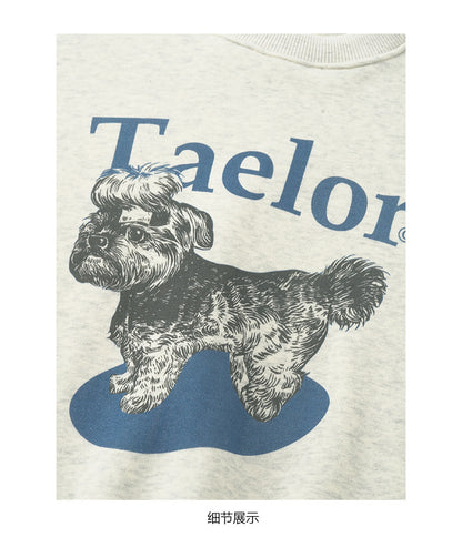 【H5496】實拍韓系小狗印花加絨厚棉衛衣251118