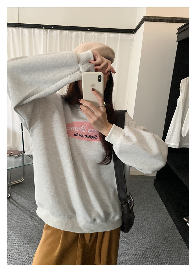 【H5478】實拍秋冬韓國質感刺繡棉質舒適衞衣251109