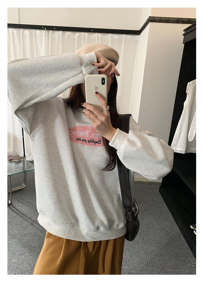 【H5478】實拍秋冬韓國質感刺繡棉質舒適衞衣251109