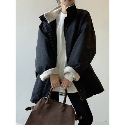 【Y82650】實拍立領帥氣內裡羊羔毛工裝外套251016