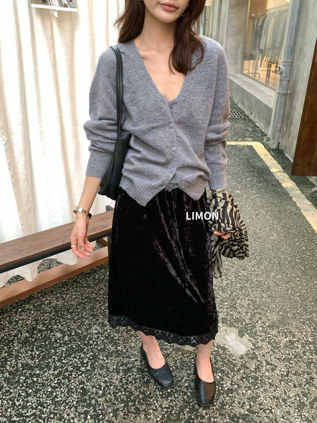 【LNM8600】檸檬家羊毛100%鬆軟慵懶・V領短版針織外套260909