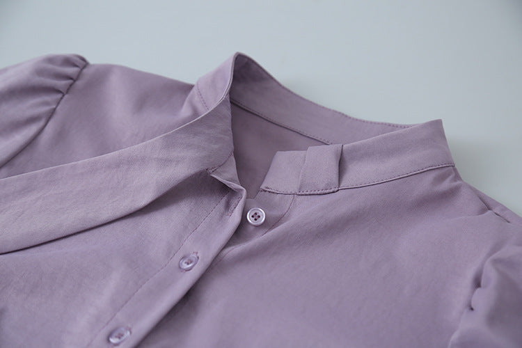 【LD3278】實拍小圓領長袖襯衫+條紋針織背心（分開下單）251103