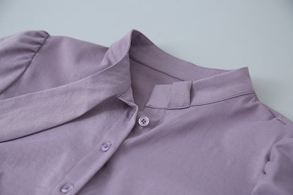 【LD3278】實拍小圓領長袖襯衫+條紋針織背心（分開下單）251103