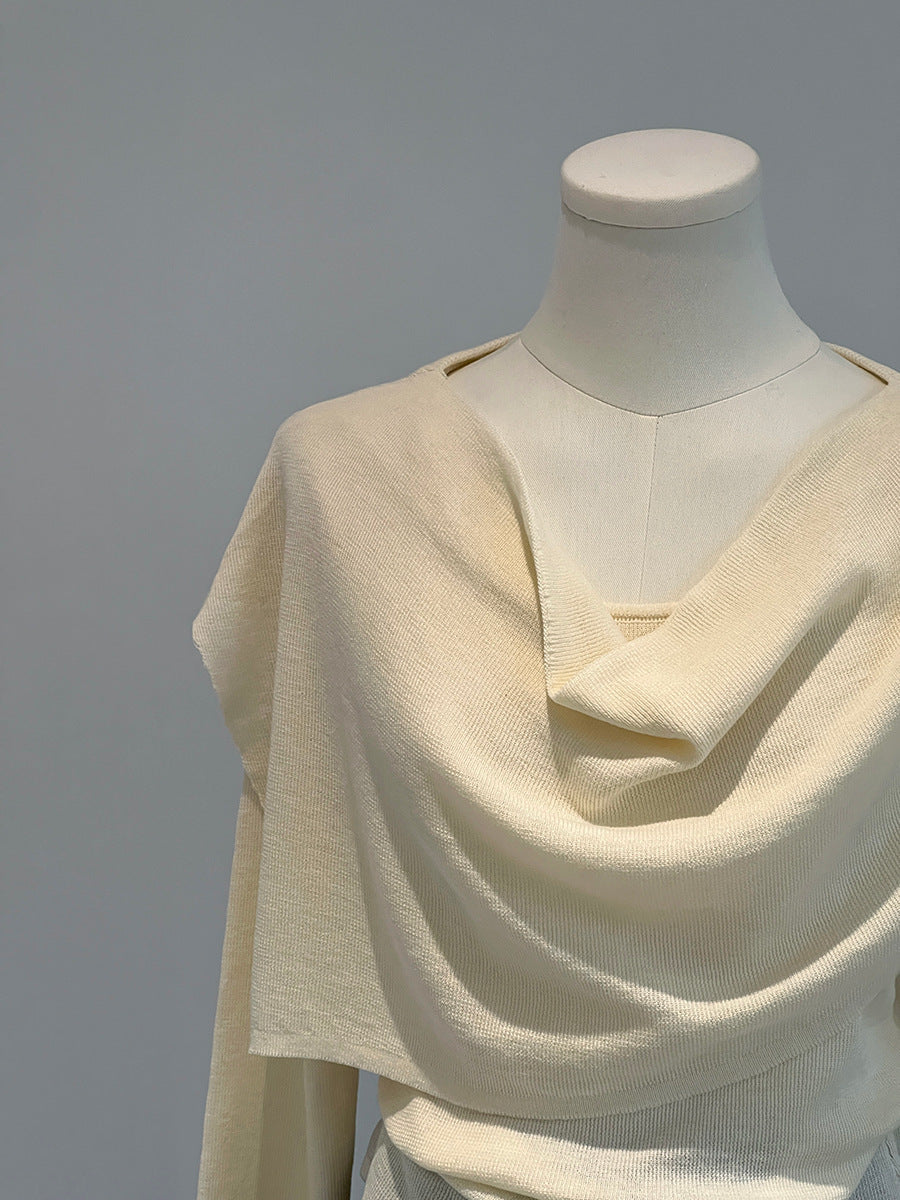 【cim396】實拍慵懶蕩領假2件披肩針織毛衣251030