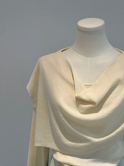 【cim396】實拍慵懶蕩領假2件披肩針織毛衣251030