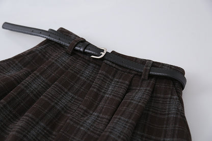 【LD11071】實拍氣質復古格紋毛呢a字裙251209