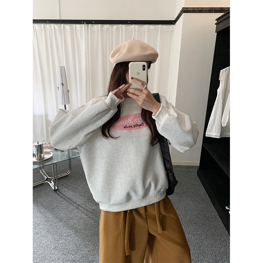 【H5478】實拍秋冬韓國質感刺繡棉質舒適衞衣251109