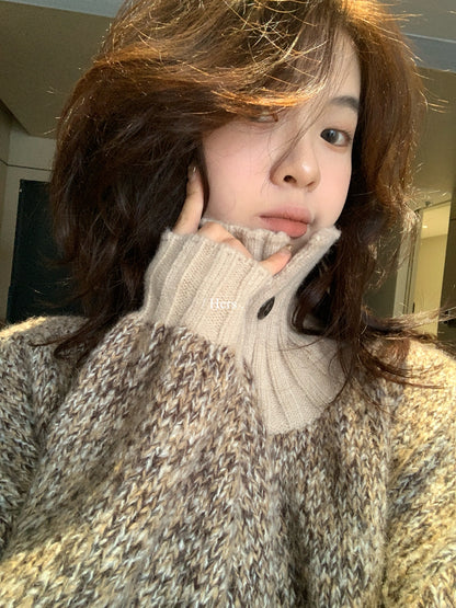 【L92665】實拍hers簡約個性高領保暖針織外套251215
