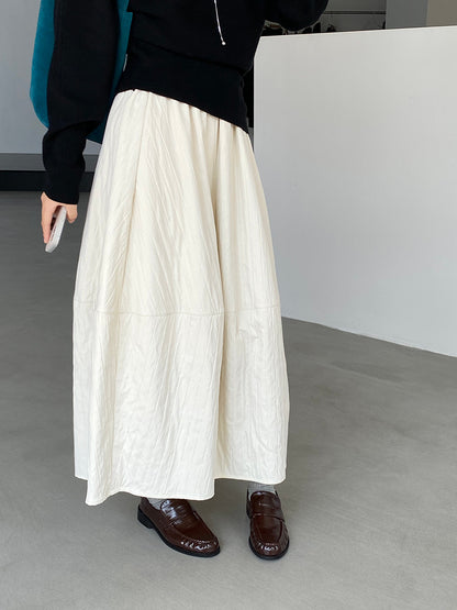 【cim1708】實拍秋冬法式寂靜高腰加厚微花苞A字裙251030