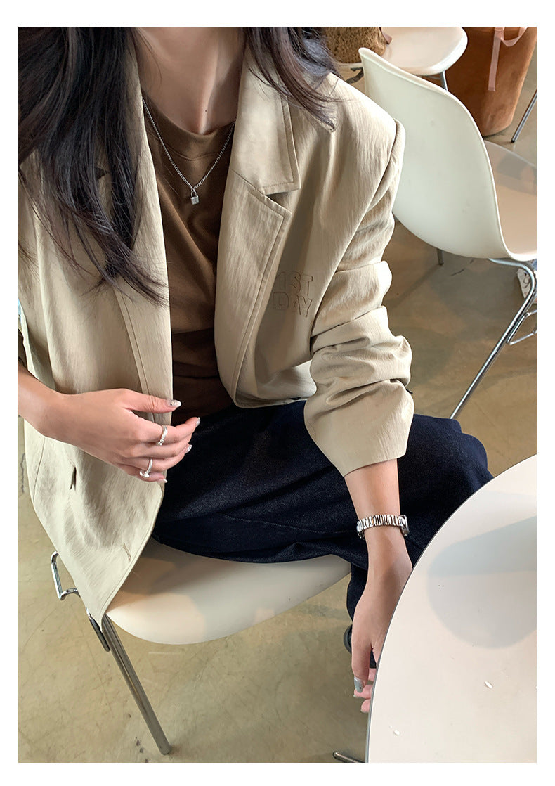 【H5385】實拍韓版秋季顯瘦休閒西裝外套250902