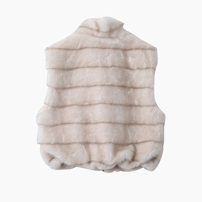 【LD11042】實拍皮毛一體立領拉鍊背心外套251202