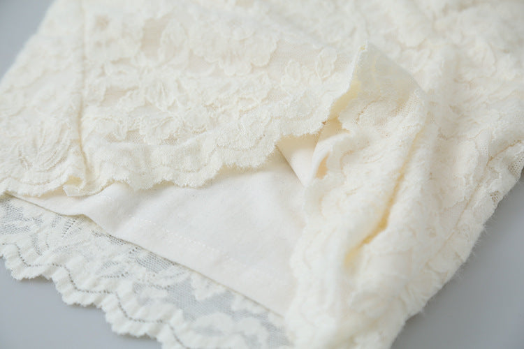 【LD3295】實拍法式喇叭袖加絨蕾絲衫251103