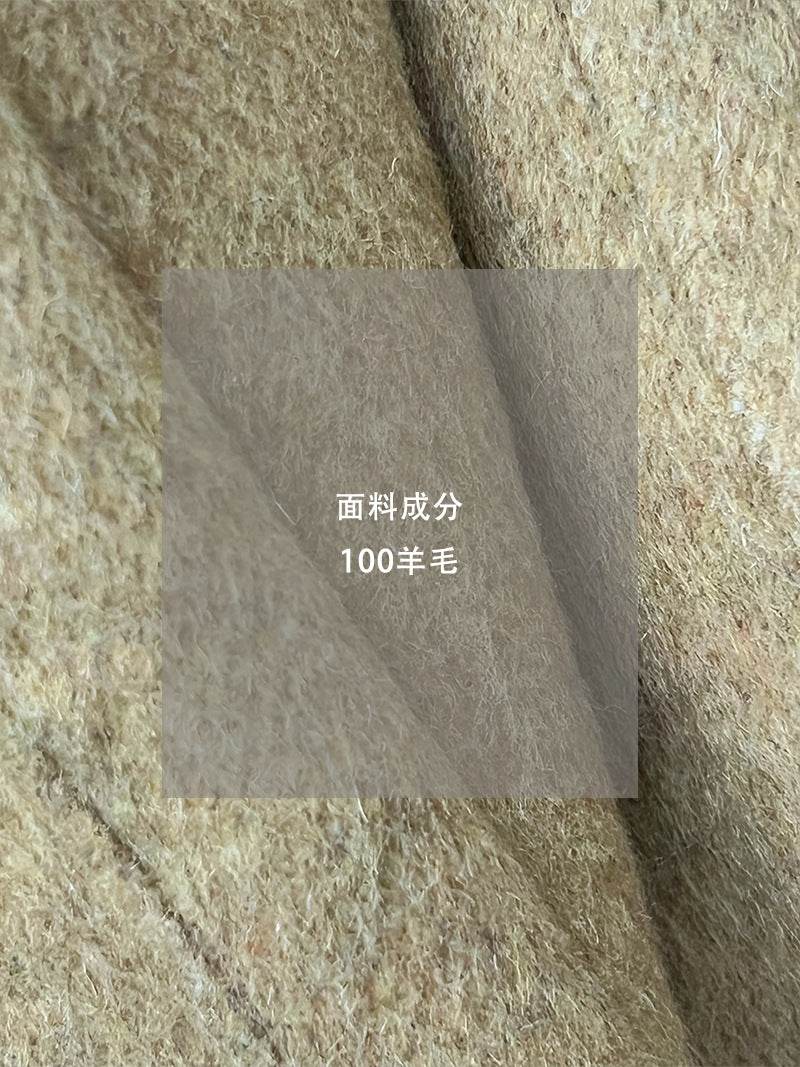 【cimz707】實拍高質感許妍韓系復古系帶氣質雙面100%羊毛大衣外套260102