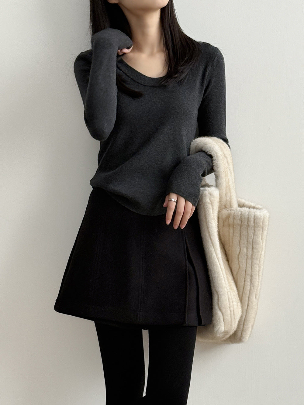 【Y275】實拍冬季U領長袖針織衫251106