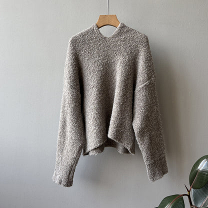 【Y2188】實拍冬季圈圈絨可愛連帽針織毛衣251106