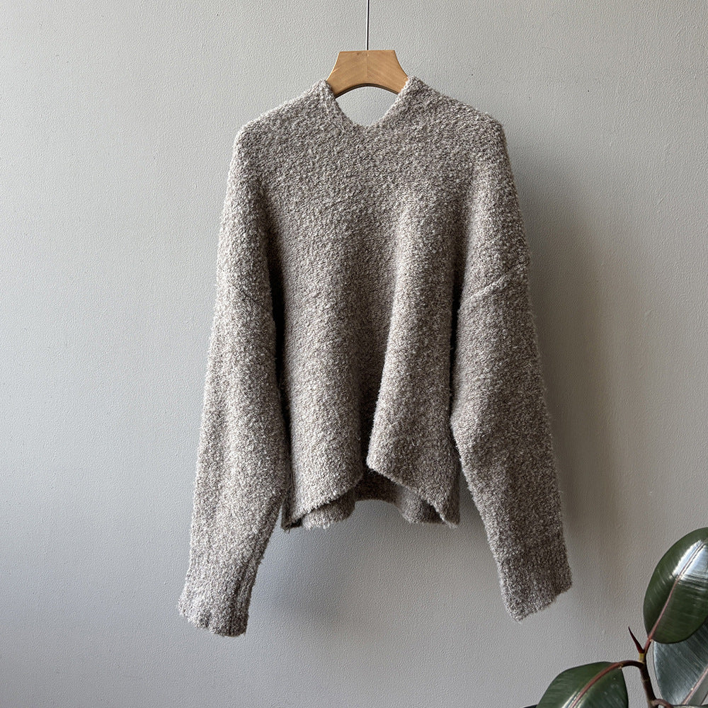 【Y2188】實拍冬季圈圈絨可愛連帽針織毛衣251106