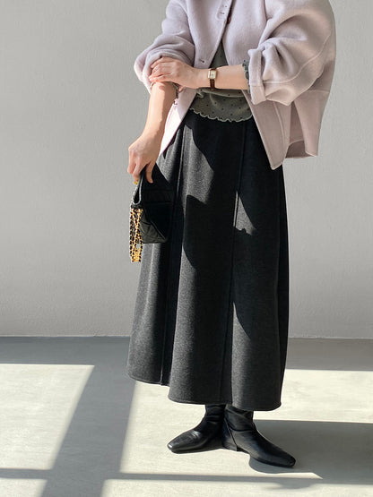 【cimz6392】實拍極簡內加絨加厚高腰毛呢長裙（羊毛3)251120