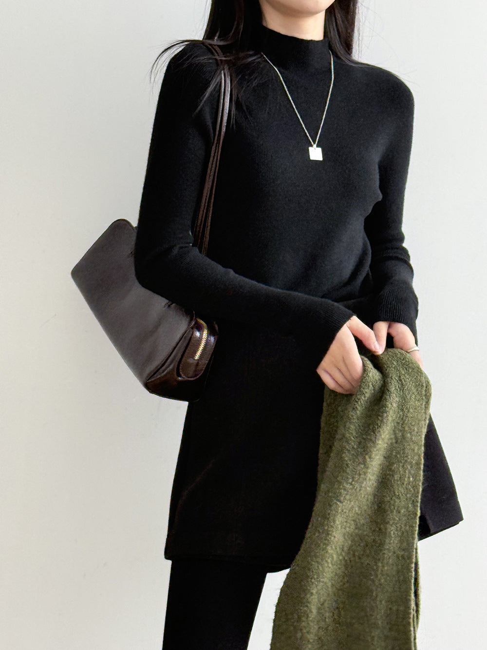 【Y315】實拍高級感半高領針織衫（棉羊毛4%)251106