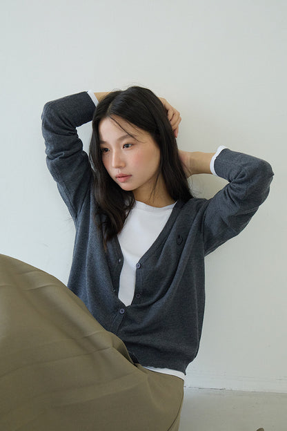 【LD3188】實拍初秋刺繡笑臉氣質針織外套（含羊毛6%)
250922