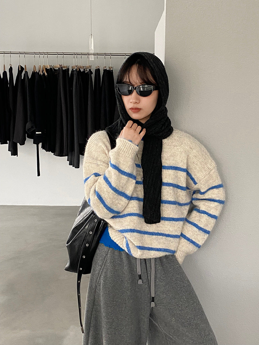 【cimz8925】實拍冬季復古圓領氣質針織毛衣251120