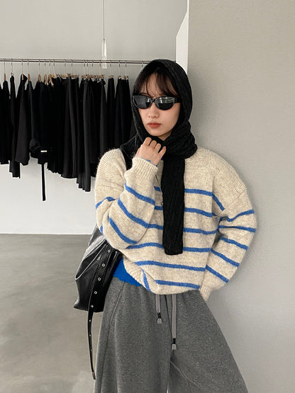 【cimz8925】實拍冬季復古圓領氣質針織毛衣251120