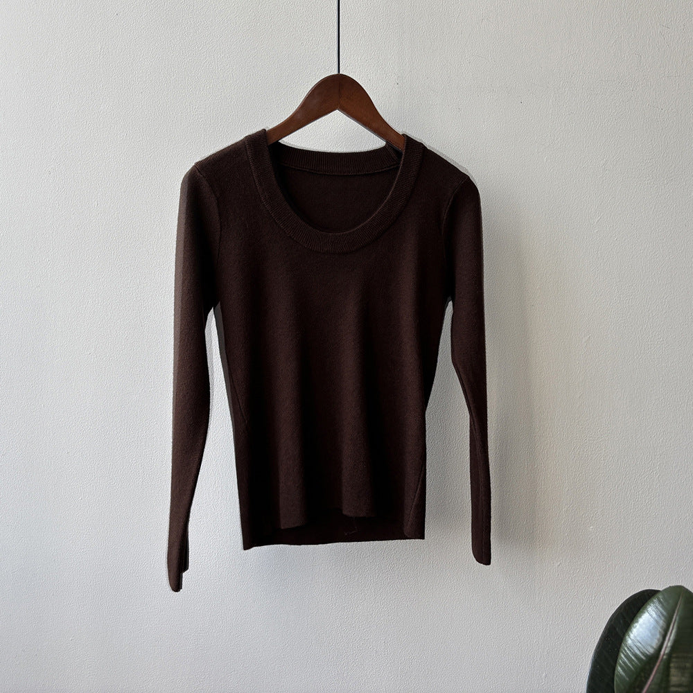 【Y275】實拍冬季U領長袖針織衫251106