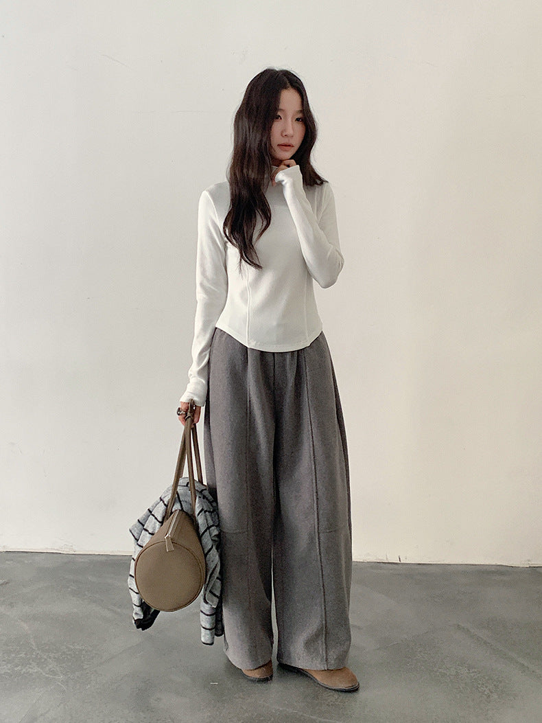 【LD11041】實拍羊绒簡約高領長袖T恤251202