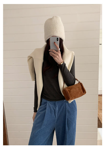 【H5481】實拍基礎6色堆堆領毛針織T恤251109