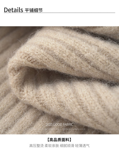 【H5484】實拍秋冬加厚慵懶高領針織毛衣251109