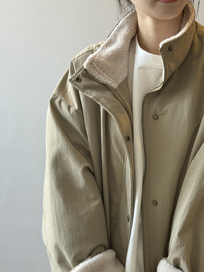 【Y82650】實拍立領帥氣內裡羊羔毛工裝外套251016