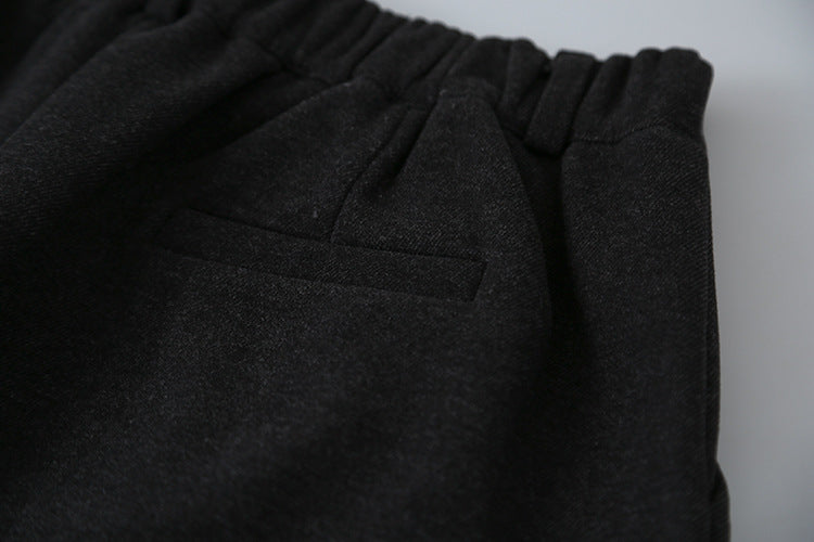 【LD11035】實拍S~L韓版寬鬆高腰毛呢加絨加厚九分褲251124