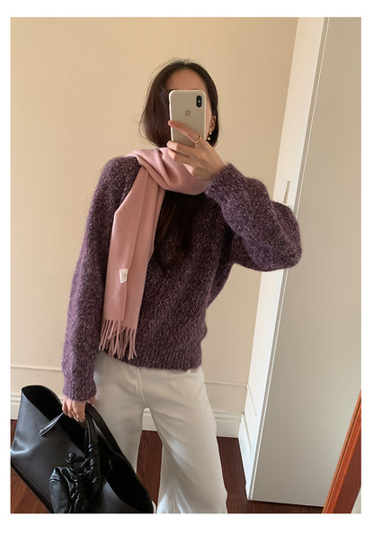 【H5505】實拍復古氣質花紗加厚針織毛衣251118