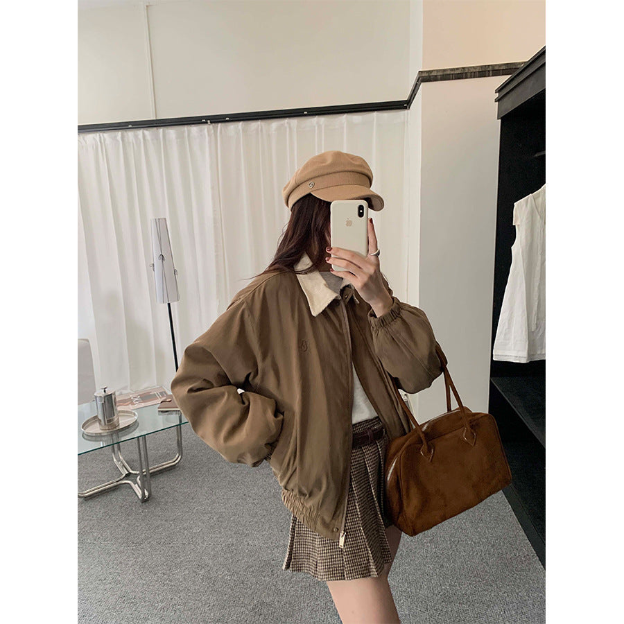 【H5489】實拍復古鋪棉保暖風衣外套251109