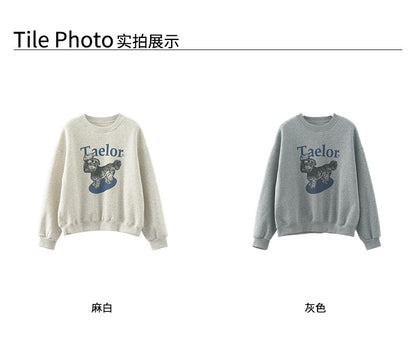 【H5496】實拍韓系小狗印花加絨厚棉衛衣251118