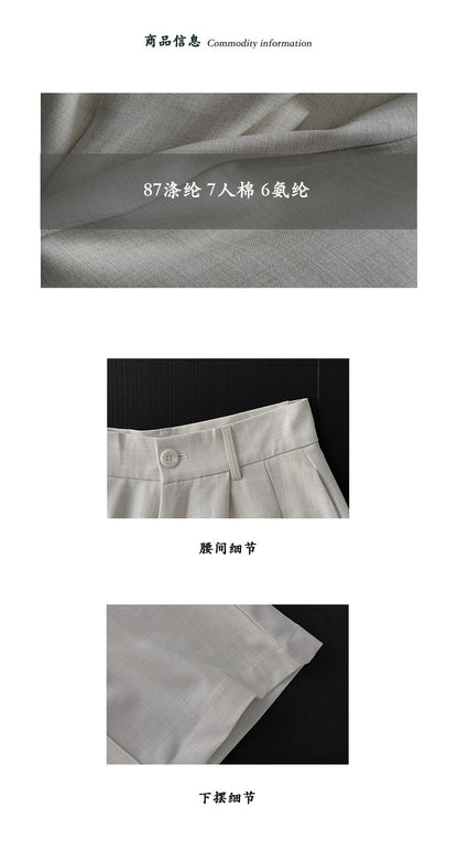 【cim1653】實拍秋日必備高腰壓褶大擺西裝褲251030