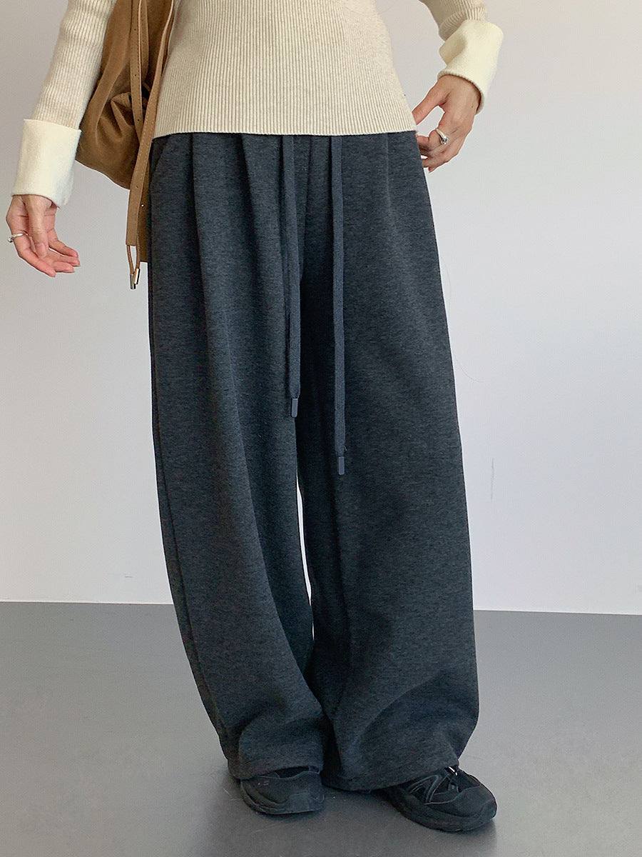 【LD11033】實拍冬季復古極簡寬鬆慵懶垂感彎刀褲251124