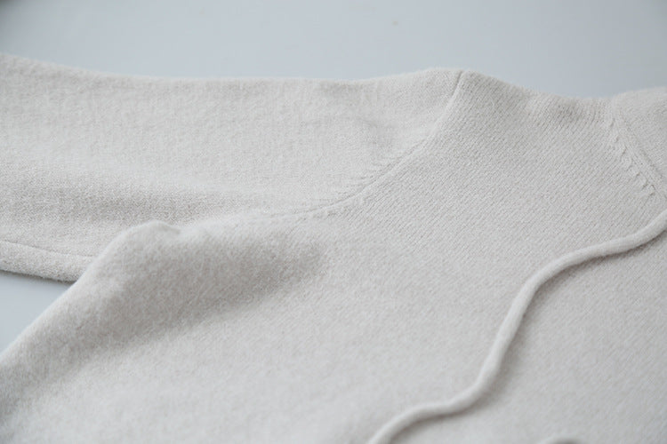 【LD3294】實拍慵懶復古立領羊駝絨針織衫251103